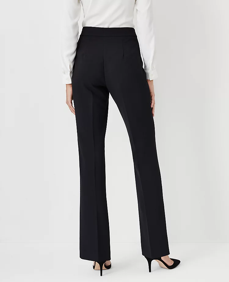 High-Rise Curvy Fit Side Zip Trouser in Fluid Crepe - Black 2 High-Rise Curvy Fit Side Zip Trouser in Fluid Crepe - Black - Image 2