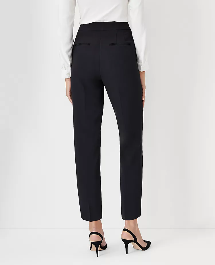 Petite High-Rise Side Zip Slim Ankle Pant in Black Fluid Crepe 2 Petite High-Rise Side Zip Slim Ankle Pant in Black Fluid Crepe - Image 2