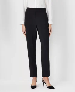Women's Curvy Fit Side Zip Ankle Pant in Fluid Crepe - Tailored Black