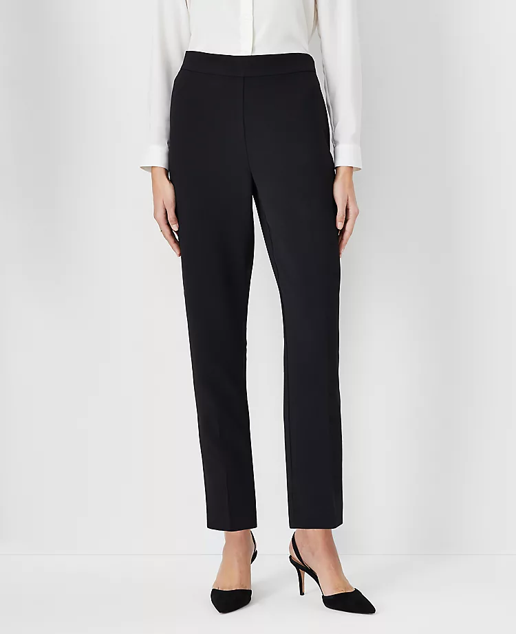 Curvy Fit Side Zip Ankle Pant in Fluid Crepe - Slim Cropped Leg 1 Curvy Fit Side Zip Ankle Pant in Fluid Crepe - Slim Cropped Leg