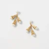 Elegant Pearlized Petal Drop Earrings - 2-Inch Floral Statement