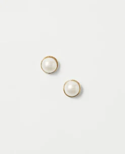 Pearlized Inset Stud Earrings - Luminous Classic Jewelry