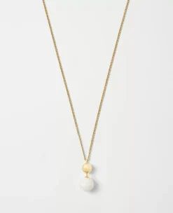 Polished Beaded Pendant Necklace - Elegant 30" Long Chain