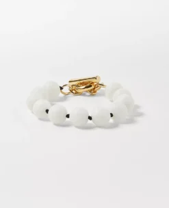 Elegant Polished Beaded Bracelet with Secure Toggle Clasp