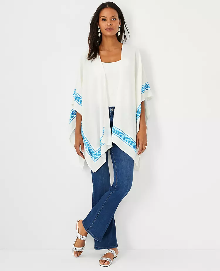 Embroidered Open Poncho 1 Embroidered Open Poncho
