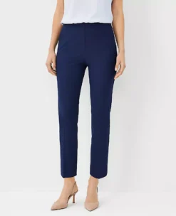 Curvy Fit Side Zip Ankle Pants in Bi-Stretch Pure Sapphire