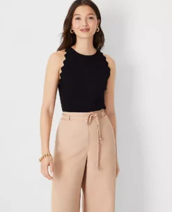 Scalloped Halter Sweater Shell -Ann Taylor Store 613094 2222 ALT2