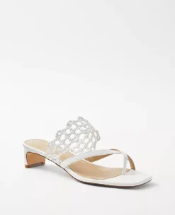 Woven Leather Blade Heel Sandals - Elegant & Comfortable Open Toe Shoes