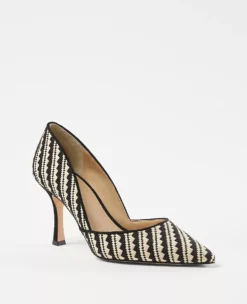Azra Woven Straw Pointy Toe Pumps - 3.25-Inch Elegant Summer Heels