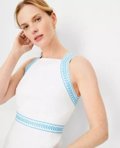 Embroidered Halter Shift Dress -Ann Taylor Store 613241 9000 ALT2