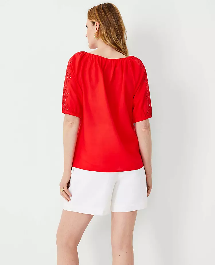 Eyelet Raglan Sleeve Top 2 Eyelet Raglan Sleeve Top - Image 2