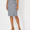 Plaid Button Front Pencil Skirt with High-Stretch Tailored Fit