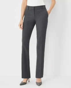 Petite Straight Leg Seasonless Stretch Dress Pants in Charcoal