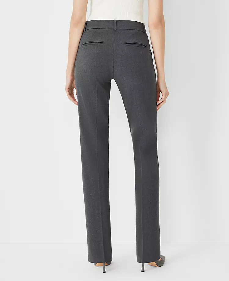 Petite Straight Leg Seasonless Stretch Dress Pants in Charcoal 2 Petite Straight Leg Seasonless Stretch Dress Pants in Charcoal - Image 2