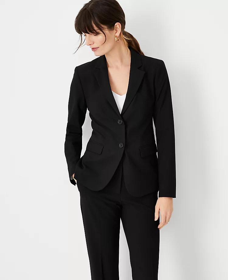 Petite Tailored Two-Button Blazer - Seasonless Stretch Suiting 1 Petite Tailored Two-Button Blazer - Seasonless Stretch Suiting