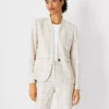Women's Tailored Plaid Cutaway Blazer - Machine Washable One-Button Jacket