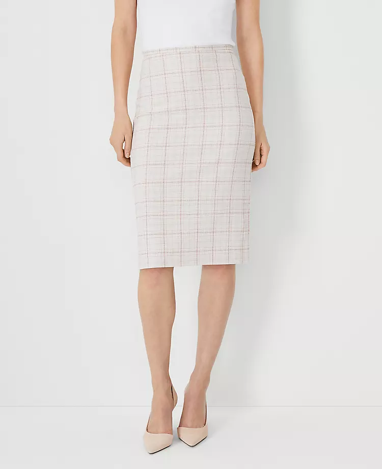 Plaid Pencil Skirt for Women - Professional Tailored Knee-Length Skirt 1 Plaid Pencil Skirt for Women - Professional Tailored Knee-Length Skirt