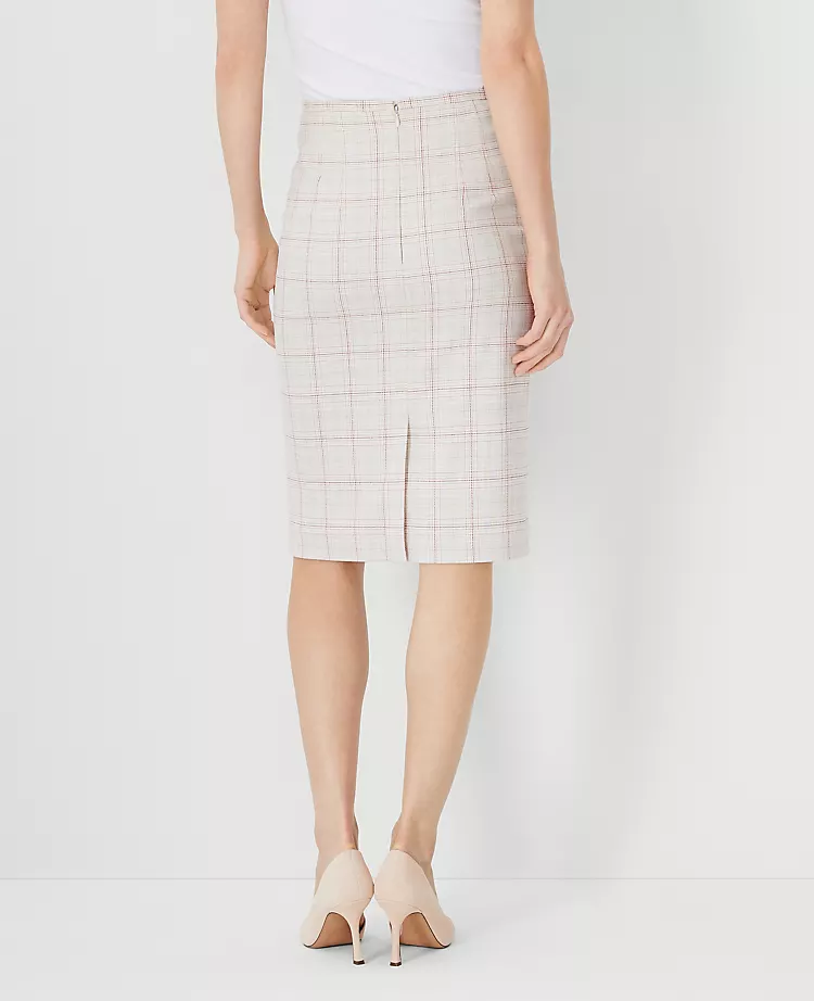 Plaid Pencil Skirt for Women - Professional Tailored Knee-Length Skirt 2 Plaid Pencil Skirt for Women - Professional Tailored Knee-Length Skirt - Image 2