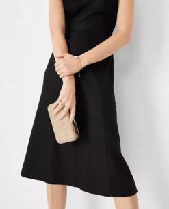 The Crew Neck Flare Dress In Linen Blend -Ann Taylor Store 613354 2222 ALT2