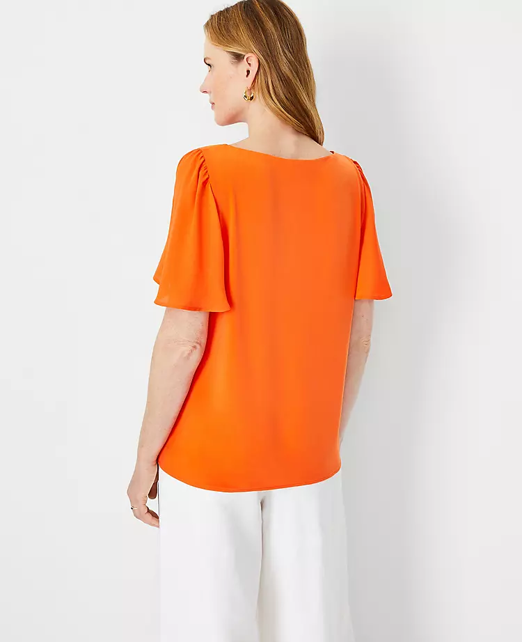 Mixed Media Angel Sleeve Top 2 Mixed Media Angel Sleeve Top - Image 2