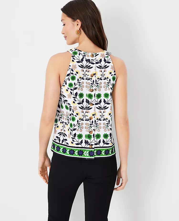 Floral Button Back Halter Top 2 Floral Button Back Halter Top - Image 2