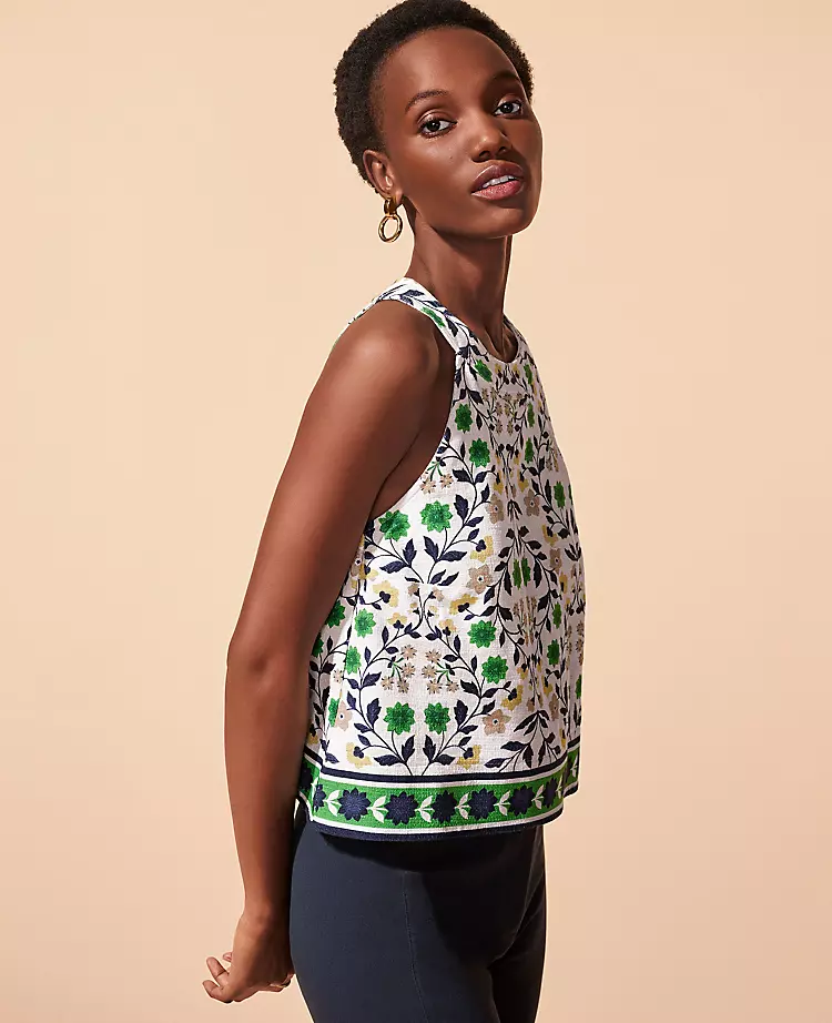 Floral Button Back Halter Top 4 Floral Button Back Halter Top - Image 4