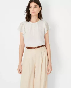 Clip Flounce Sleeve Top