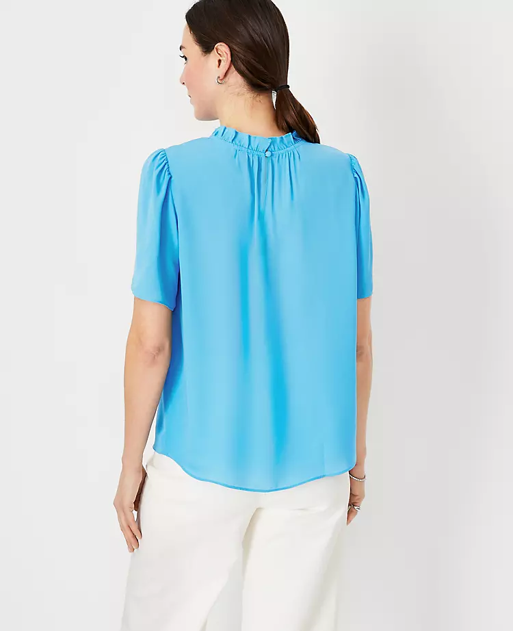 Ruffle Mock Neck Top 2 Ruffle Mock Neck Top - Image 2