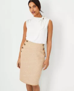 Asymmetrical Tie Neck Mixed Media Shell -Ann Taylor Store 613822 9192 ALT2