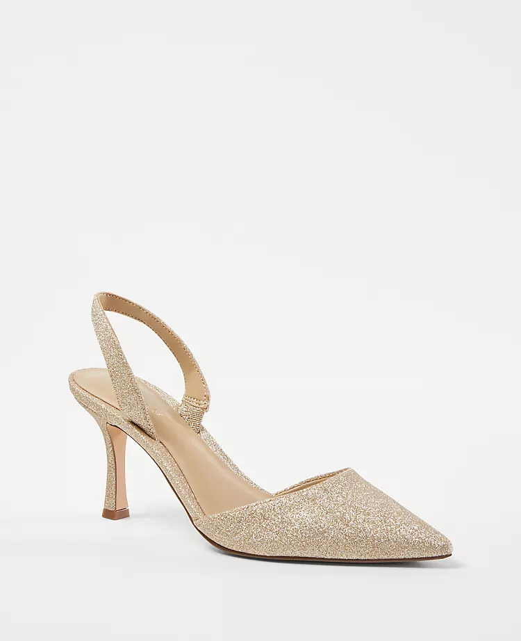 Kerry Sparkly Glitter Ankle Strap Pumps - Elegant 3-Inch Pointed Toe Heels 1 Kerry Sparkly Glitter Ankle Strap Pumps - Elegant 3-Inch Pointed Toe Heels