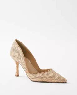 Azra Metallic Straw Pumps