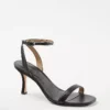 Leather Stiletto Sandals with Padded Footbed - Elegant 3-Inch Heels