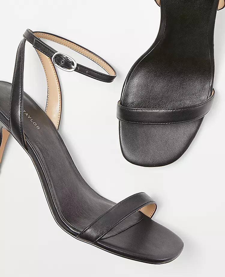 Leather Stiletto Sandals with Padded Footbed - Elegant 3-Inch Heels 2 Leather Stiletto Sandals with Padded Footbed - Elegant 3-Inch Heels - Image 2