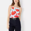 Floral Square Neck Strappy Tank Top - Sleeveless Summer Blouse