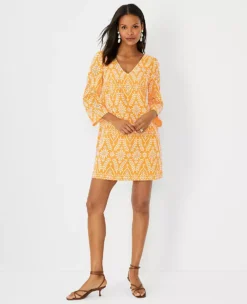 Floral Eyelet Shift Dress