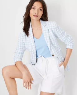 Petite Plaid Blazer - Tailored Greenwich Fit for Professional Workwear -Ann Taylor Store 614251 2643 ALT2