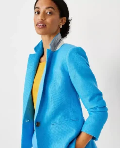 Petite Hutton Pique Textured Blazer - Tailored One-Button Work Jacket 7 Petite Hutton Pique Textured Blazer - Tailored One-Button Work Jacket -Ann Taylor Store 614252 2643 ALT2