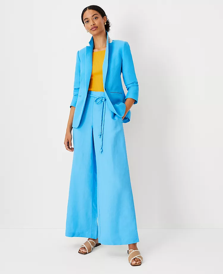 Petite Hutton Pique Textured Blazer - Tailored One-Button Work Jacket 4 Petite Hutton Pique Textured Blazer - Tailored One-Button Work Jacket - Image 4