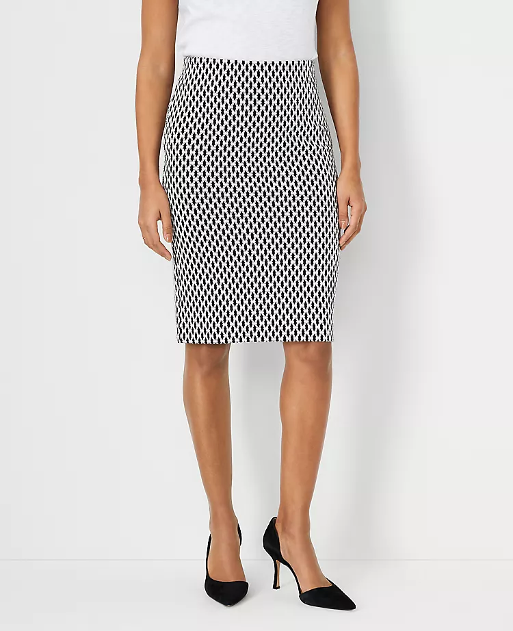 Petite Geometric Pull-On Pencil Skirt - Sophisticated Office Wear 1 Petite Geometric Pull-On Pencil Skirt - Sophisticated Office Wear