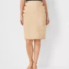 Petite Shimmer Tweed Sailor Pencil Skirt - Cafe Au Lait