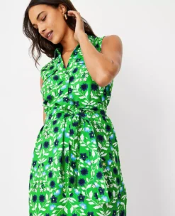 Petite Floral Linen Blend Sleeveless Pocket Shirtdress with Tie Waist 5 Petite Floral Linen Blend Sleeveless Pocket Shirtdress with Tie Waist -Ann Taylor Store 614417 4894 ALT2