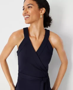 Petite Sleeveless Wrap Dress with Adjustable Belted Waist 5 Petite Sleeveless Wrap Dress with Adjustable Belted Waist -Ann Taylor Store 614429 1362 ALT2