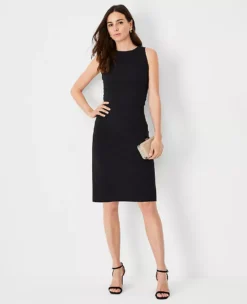Petite Button Back Halter Sheath Dress - Professional Office Wear