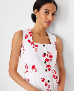 Petite Floral Button Front Flare Dress for Professional Style 6 Petite Floral Button Front Flare Dress for Professional Style -Ann Taylor Store 614444 9000 ALT2