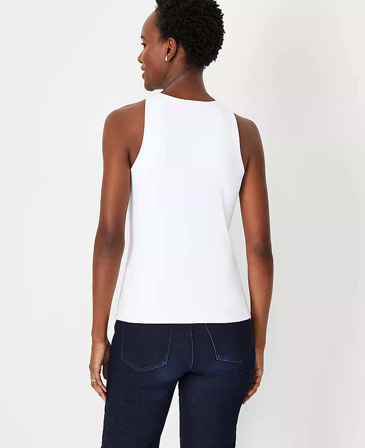 Petite Refined Stretch Sleeveless Shell - Tailored Professional Top 2 Petite Refined Stretch Sleeveless Shell - Tailored Professional Top - Image 2