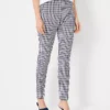 Petite Plaid Ankle Pants - Curvy Fit Slim Leg Work Trousers