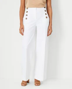 Petite High-Waisted Wide Leg Sailor Pant in Stretch Chino