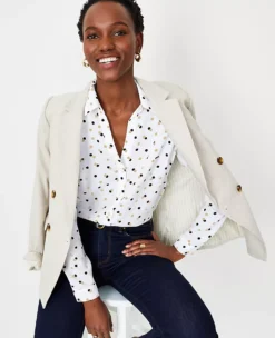 Petite Dotted Essential Shirt: Slim Fit Professional Blouse 5 Petite Dotted Essential Shirt: Slim Fit Professional Blouse -Ann Taylor Store 614802 9000 ALT2
