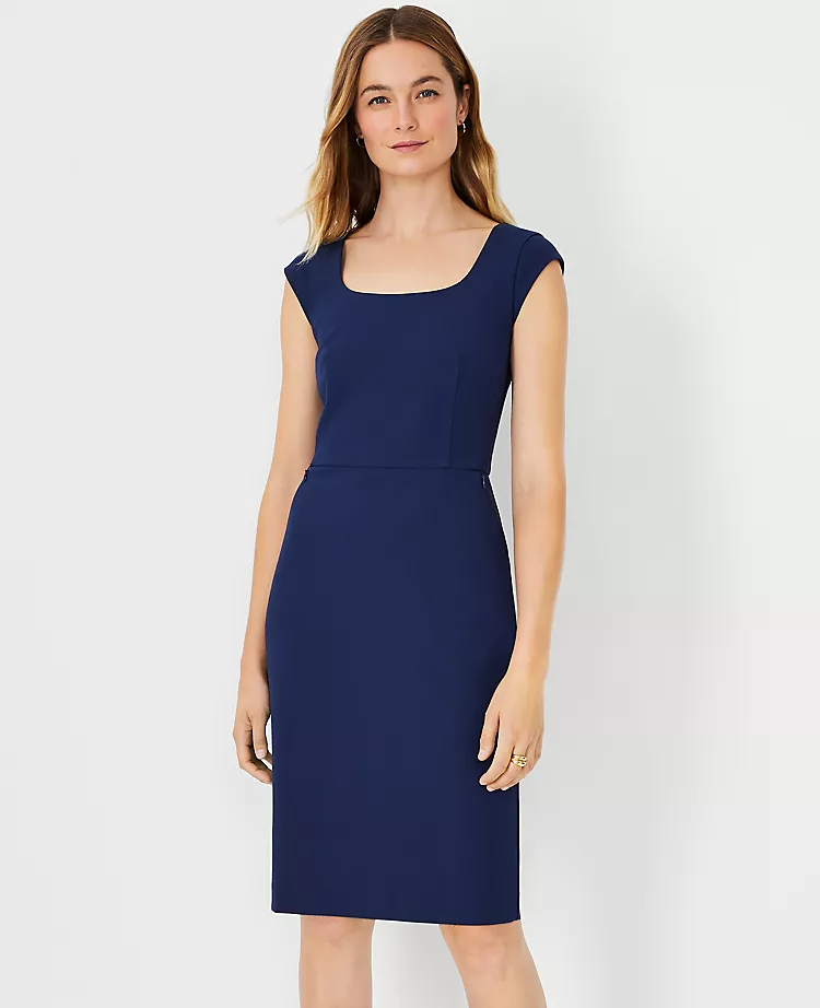 The Scoop Neck Dress In Bi-Stretch 1 The Scoop Neck Dress In Bi-Stretch