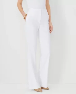 Petite High Waisted Linen Blend Trouser Pants for Work
